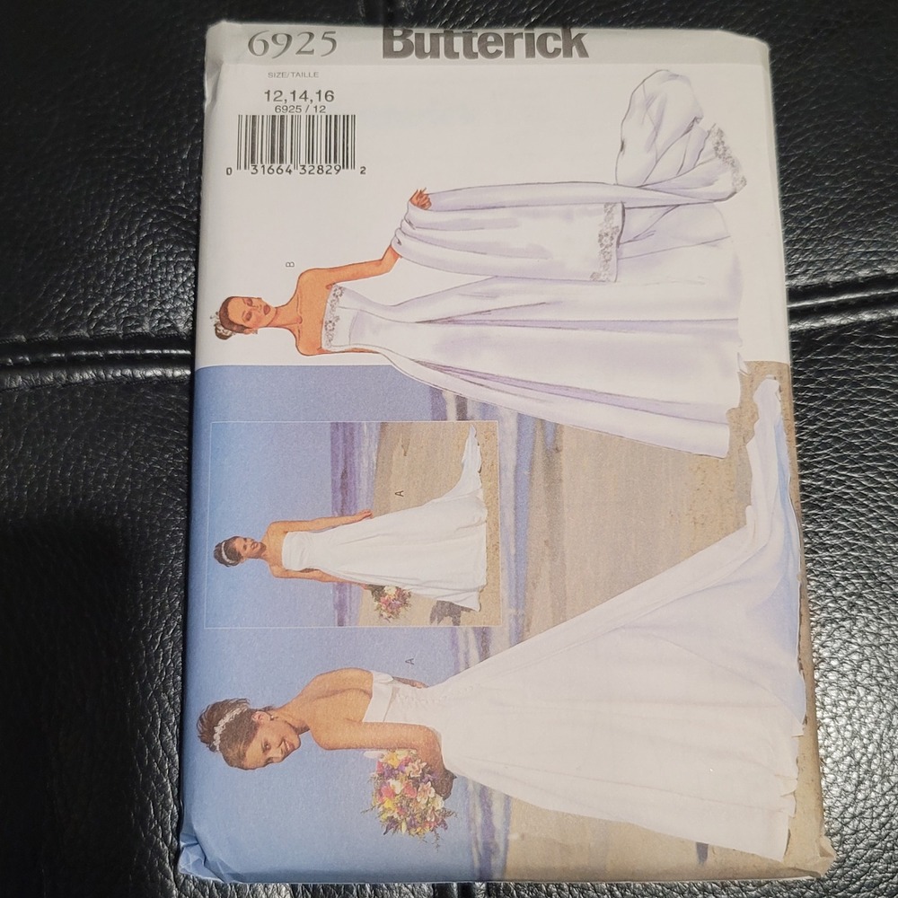 Butterick 6925 Bridal Gown Stole Sewing Pattern Size 12 14 16 Uncut Wedding